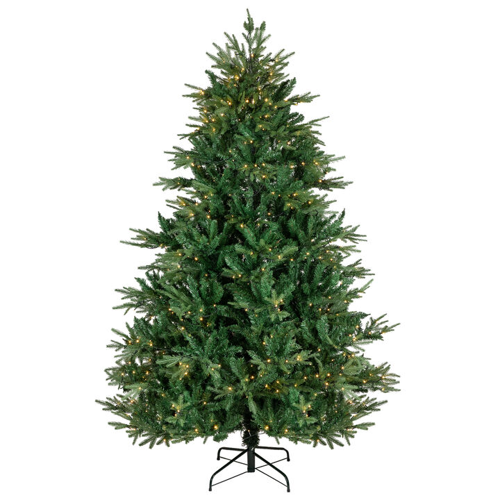 7.5' Pre-Lit Juniper Pine Artificial Christmas Tree  Warm White LED Lights