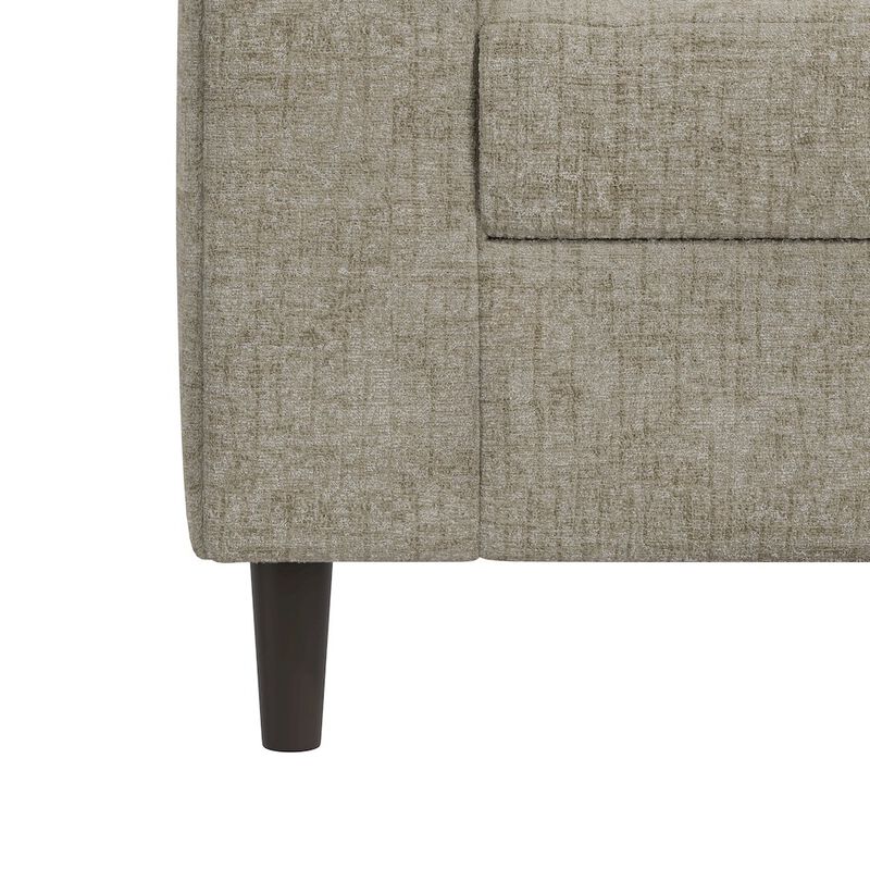 HL Home Furnishings Small Space Sofa in Textured Taupe Chenille Fabric