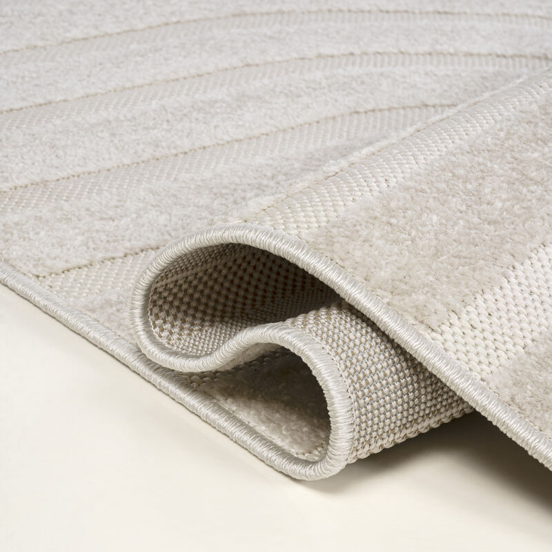 Anders MidCentury Modern Arch Stripe Two-Tone High-Low Indoor Area Rug