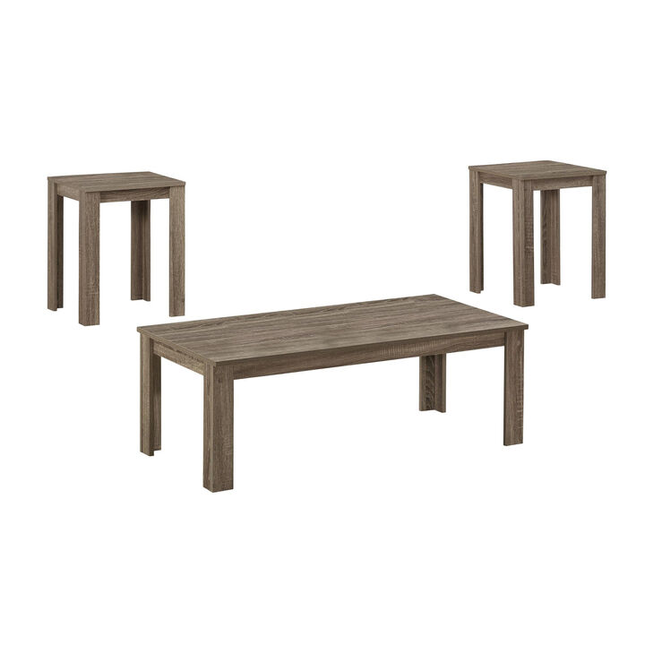 Monarch Specialties I 7912P Table Set, 3pcs Set, Coffee, End, Side, Accent, Living Room, Laminate, Brown, Transitional
