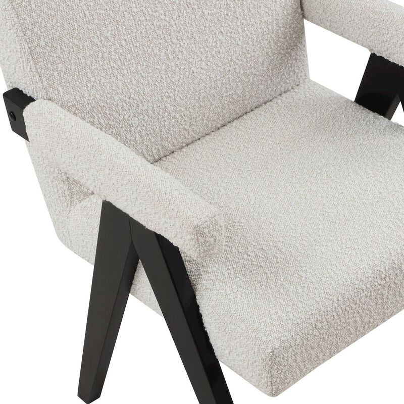 Meridian Furniture Woodloch Cream Boucle Fabric Accent Chair