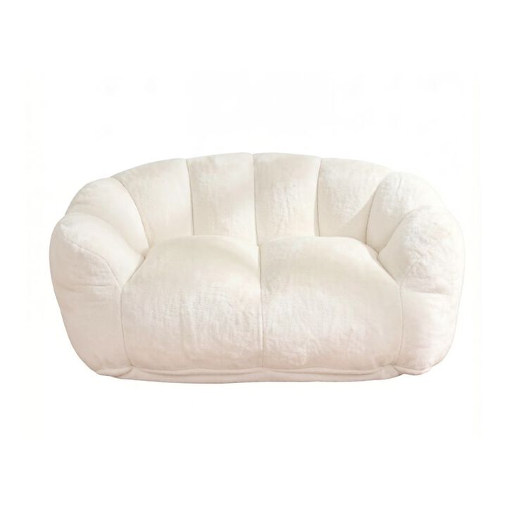 GOODSILO Two Seater Floor Lazy Sofa Ultra Soft Fluffy Loveseat Bean Bag Chair Comfortable Adult Seating for Living Room Bedroom Reading Lounging with Filler