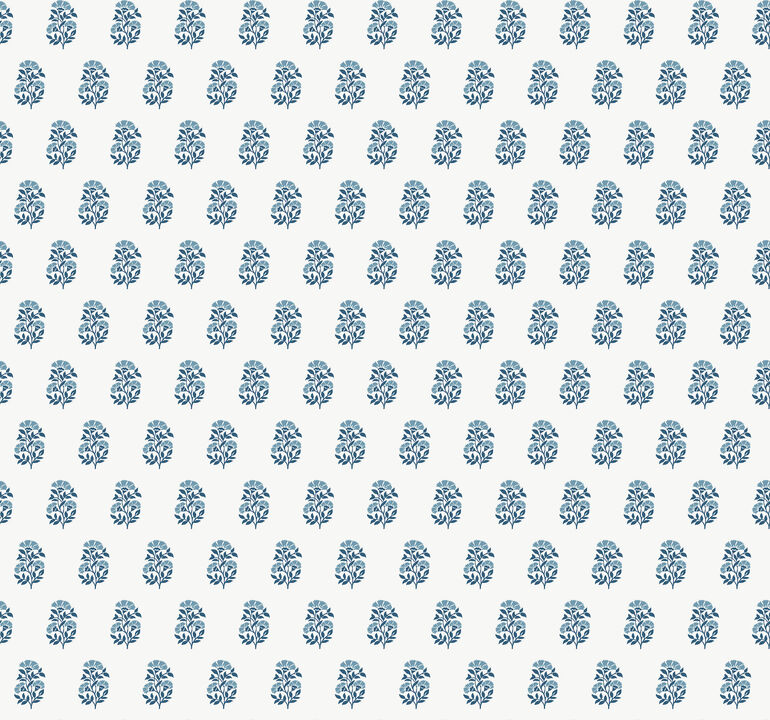 Sylvie Blue Floral Wallpaper