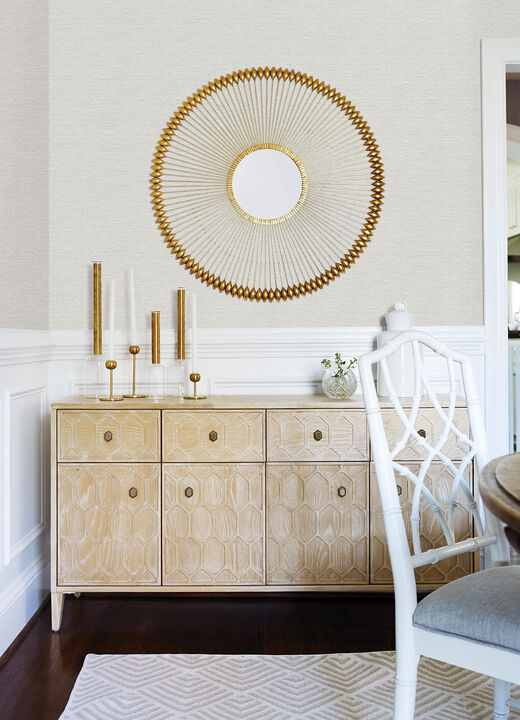 Gump Light Grey Faux Grasscloth Wallpaper
