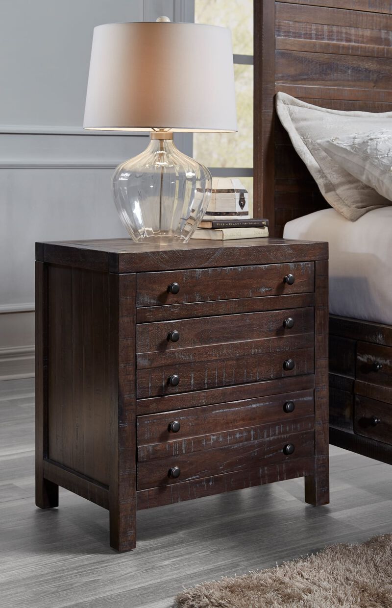 Townsend Three Drawer Solid Wood Nightstand in Java image number 1