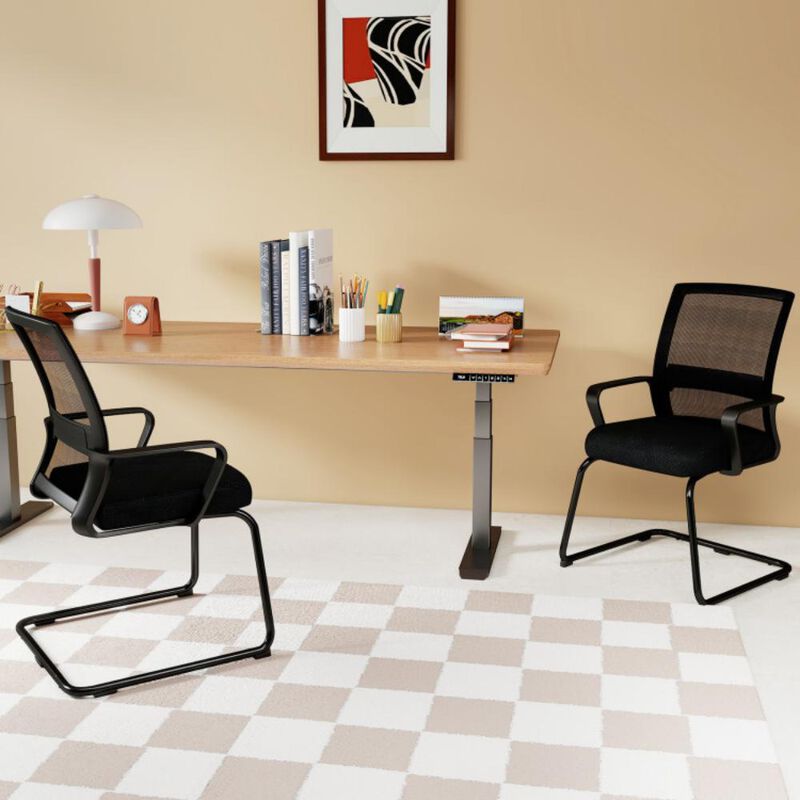 2 Piece Office Guest Chair with Lumbar Support for Waiting Room image number 1