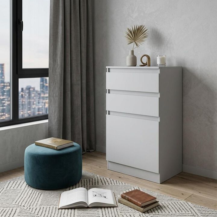 HomeRoots 23" White Wood Two Drawer Dresser