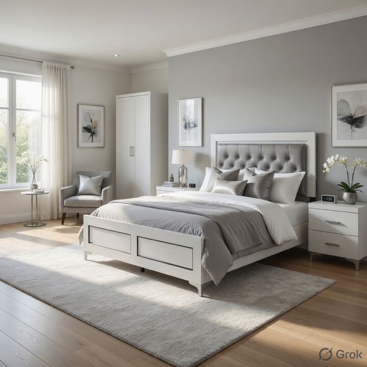 Queen Size Bedroom Set, White Finish, Storage Bed with Drawers, 3-Piece Set with Bed and Two Nightstands