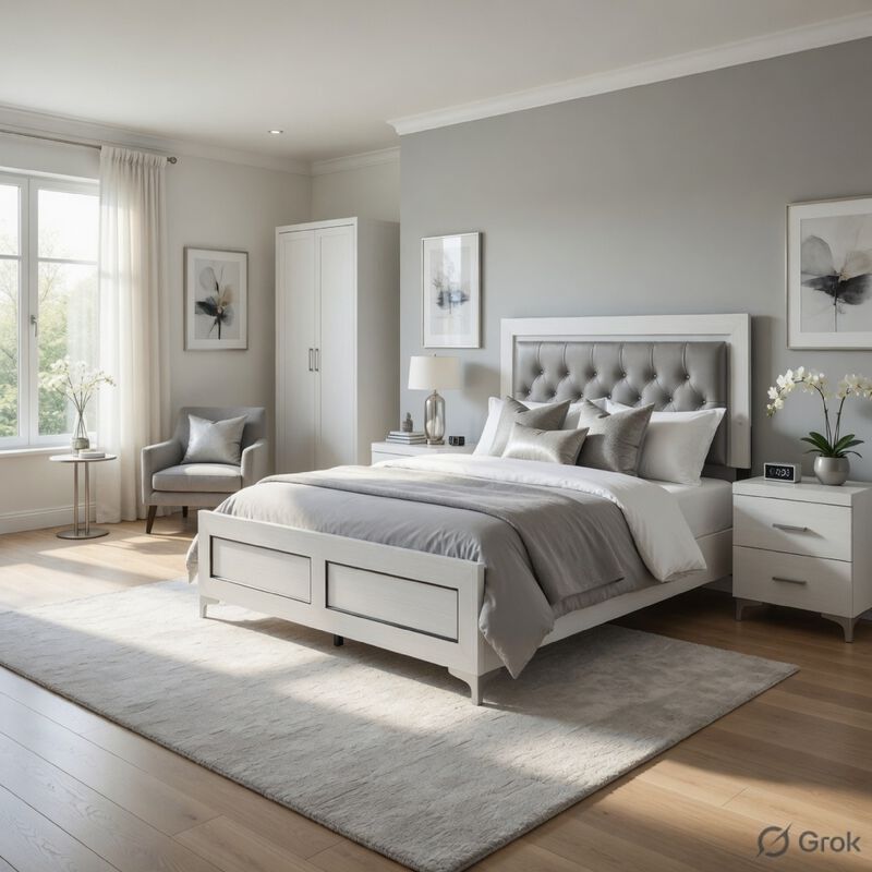 Queen Size Bedroom Set, White Finish, Storage Bed with Drawers, 3-Piece Set with Bed and Two Nightstands image number 1