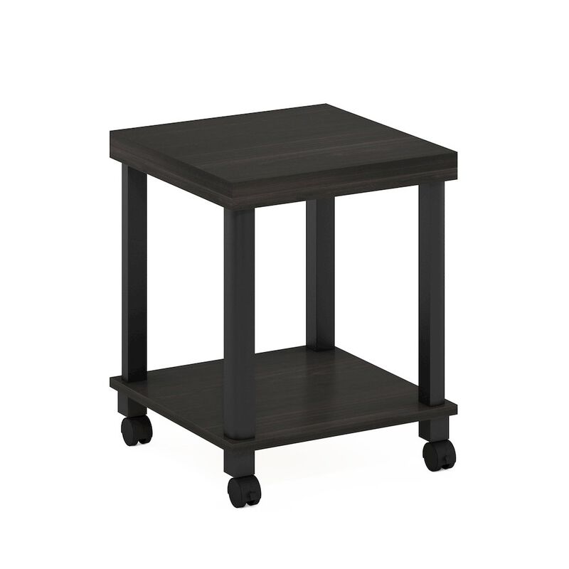 Turn-N-Tube Classic 2-Tier End Table, Side Table with Casters, Espresso/Black