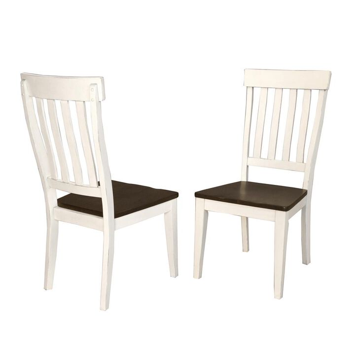 Belen Kox Transitional Cocoa-Chalk Slatback Side Chair (Set of 2), Belen Kox