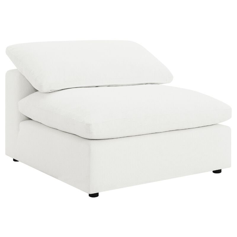 Allias 6pc Modular Sectional Sofa, Ivory White Boucle, 2 Pillows image number 2