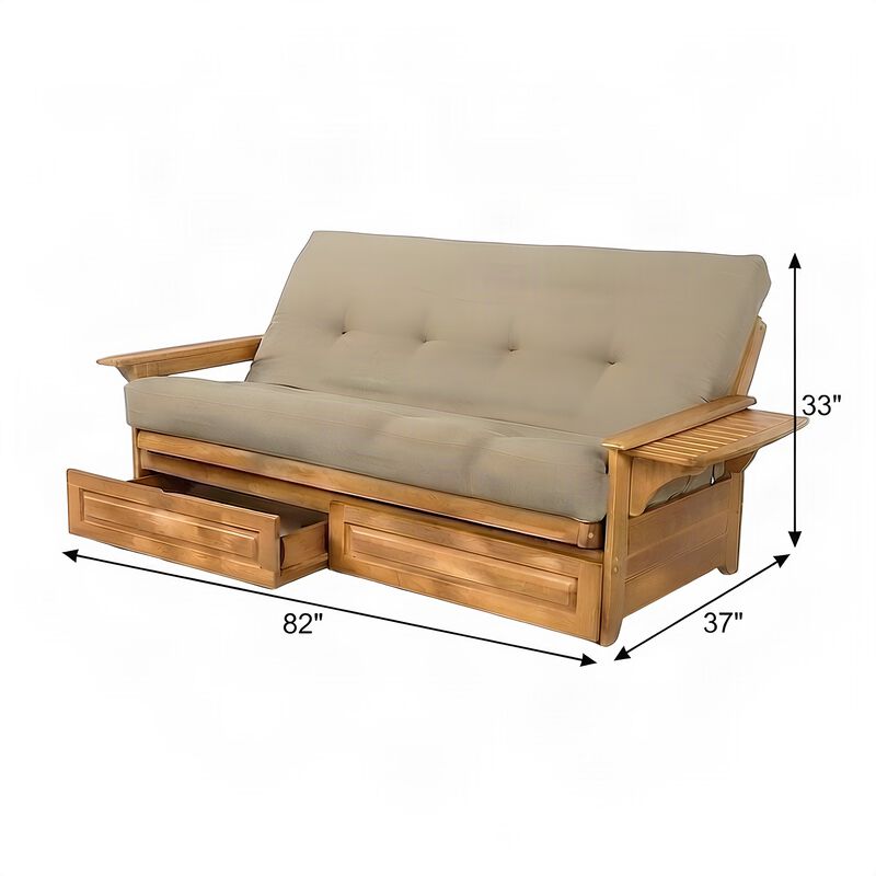 Phoenix Frame-Butternut Finish-Suede Peat Mattress-Storage Drawers image number 5