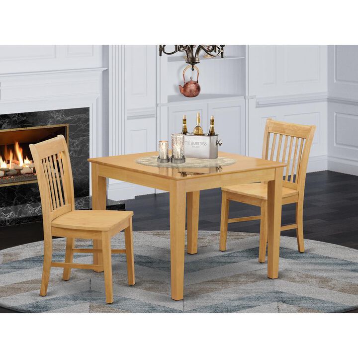 3 Pc small Kitchen Table set - square Kitchen Table and 2 dinette Chairs