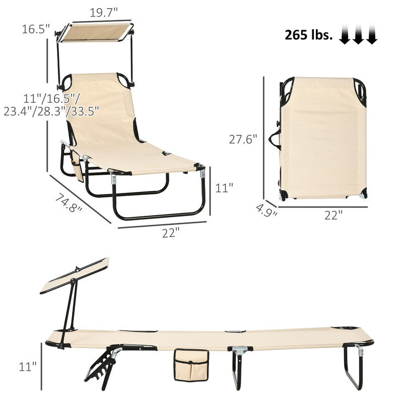 Hivvago 2-Piece Poolside Chaise Lounge Set with Sunshade image number 2