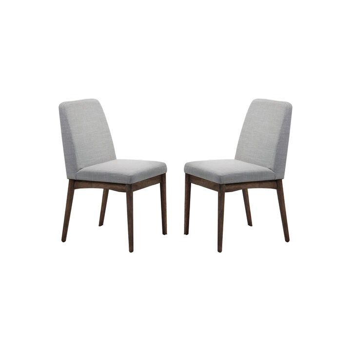 Streamdale Grey Fabric Upholstered Dining Chair, Brown(Set Of 2)