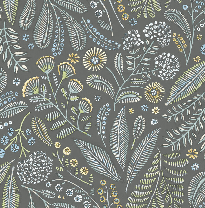 Briar Grey Floral Wallpaper (Set of 2)