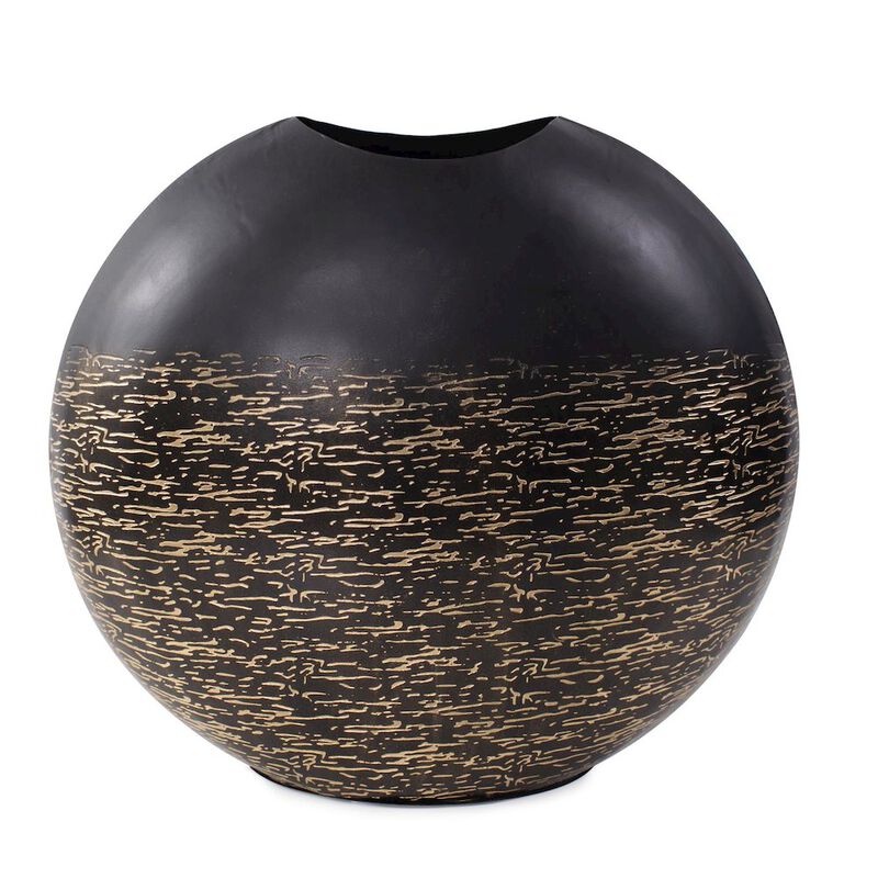 Howard Elliott Golden Thread Large Disc Vase image number 0