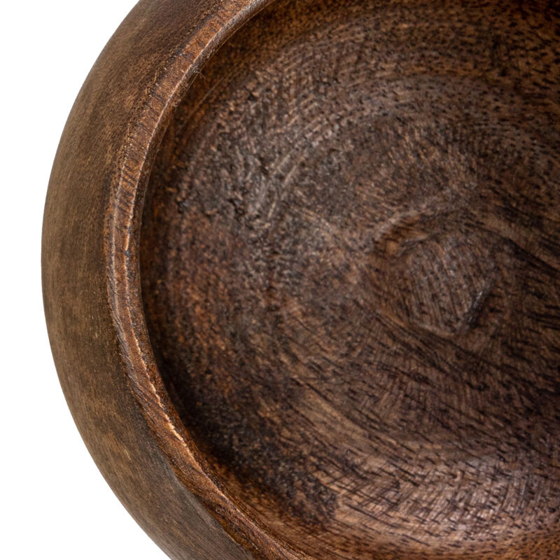 Mango Wood Bowl, Walnut Finish image number 5
