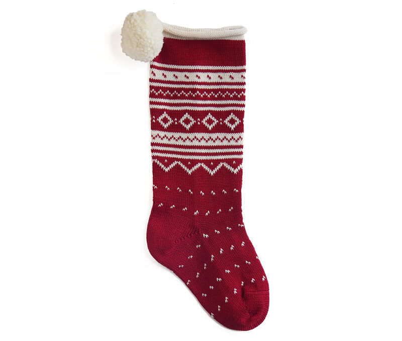 Nordic Roll Cuff Stocking - Red image number 0