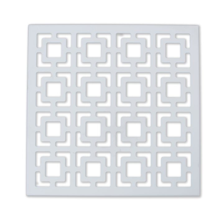 Breeze Block Metal Wall Tile: 7' x 7' White