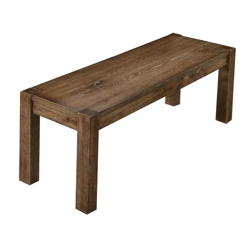 Best Master Furniture Janet 48 Transitional Wood Dining Bench in Driftwood