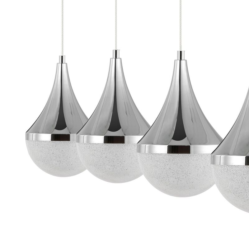 Elyse Teardrop Modern Mid Century Iron/Acrylic Integrated Linear LED Pendant