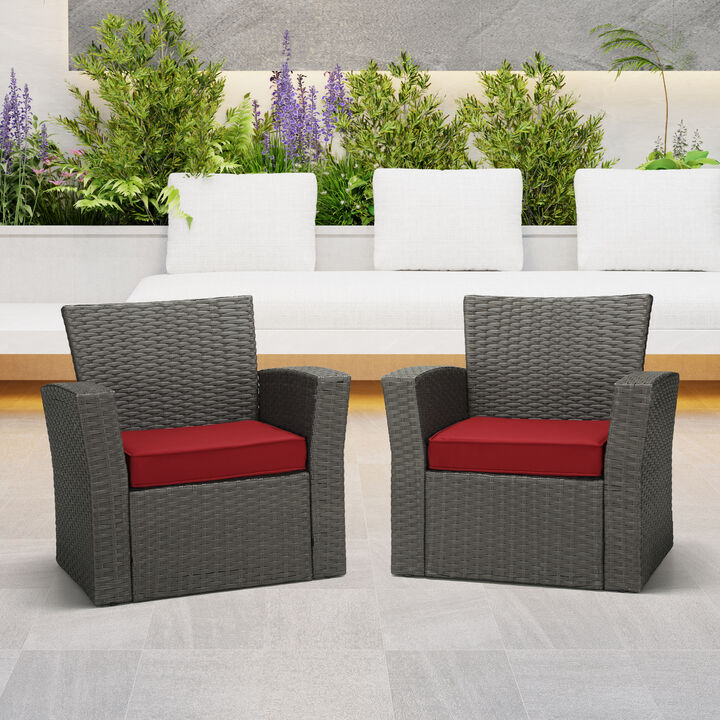 WestinTrends Outdoor Patio Furniture Seat Chair Square Cushions Set of 2, 20" x 19"