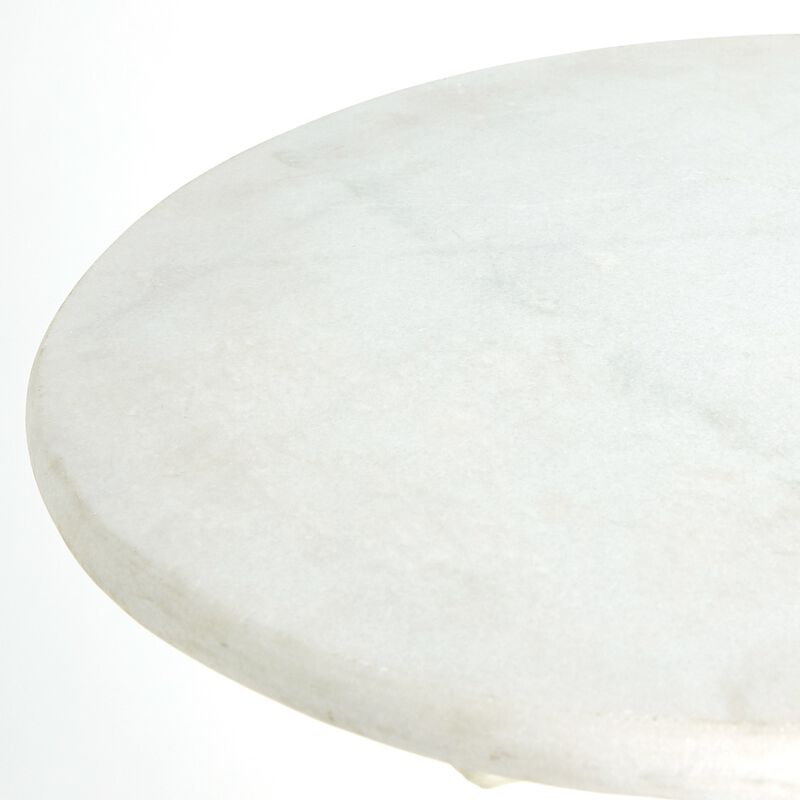 White Faux Bois Side Table