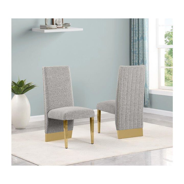 Luxe Rich gray boucle side chairs - Set of 2