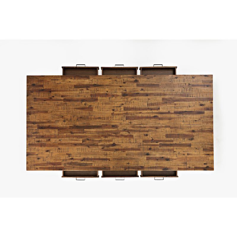 Jofran Cannon Valley Distressed Industrial 82 Trestle Dining Table