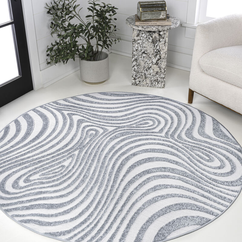 Maribo High-Low Abstract Groovy Striped Area Rug