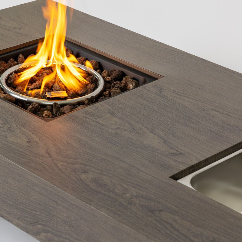 Mondawe 54 Inch Iron Modern Propane Fire Table Bring an Ice Bucket