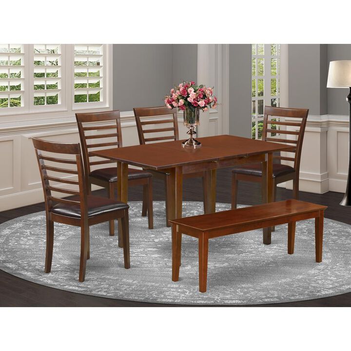 6 Pc small Table set - Table and 4 Dining Chairs plus Bench