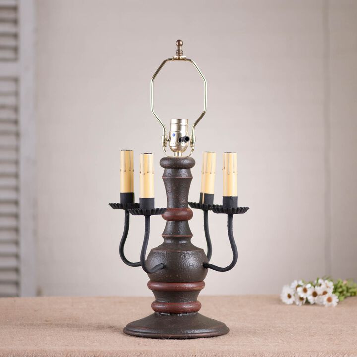 Cedar Creek Lamp Base In Espresso With Salem Brick