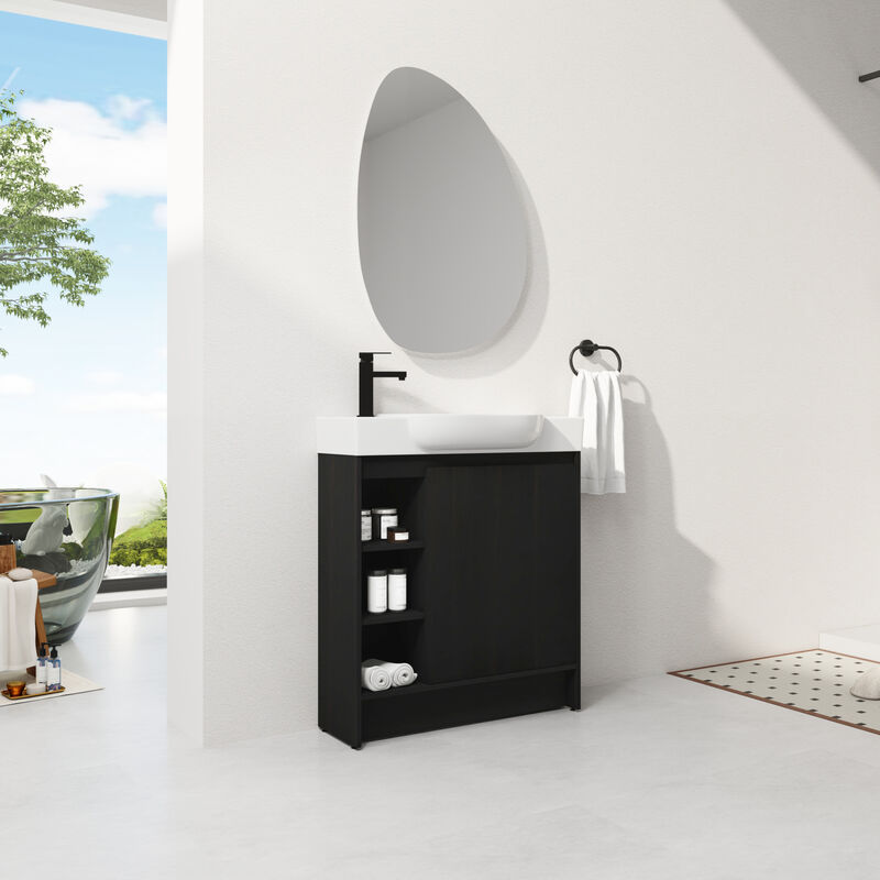 ELEMENT ACE Freestanding Bathroom Vanity with Ceramic Sink and Soft-Close Doors image number 4