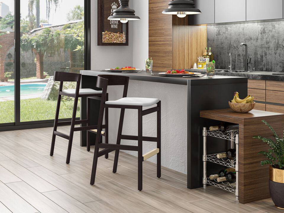 Klismos Ivory Bar Stools (Set of 2)