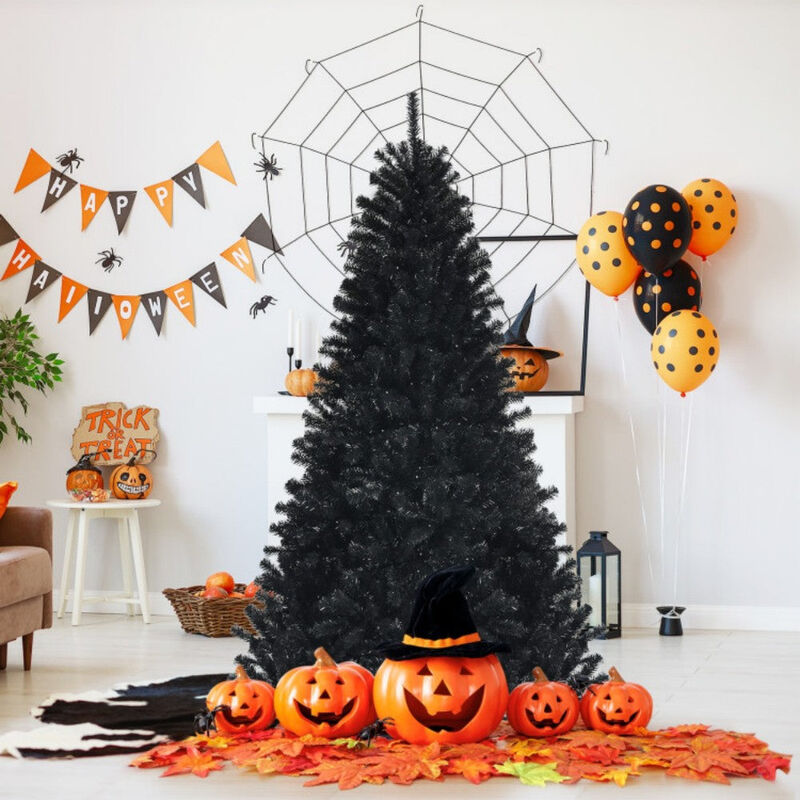 6ft Spooky Christmas Tree with Purple LED Lights image number 8