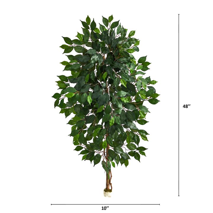 HomPlanti 4 Feet Single Ficus Artificial Tree (No Pot)