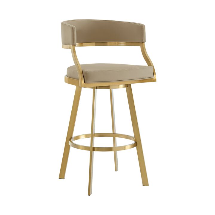 Saturn Swivel Counter or Bar Stool in Metal and Faux Leather