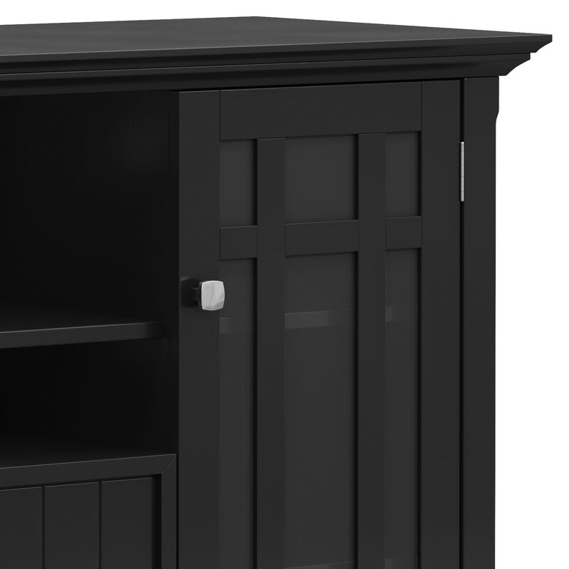 Bedford SOLID WOOD 53 inch Wide Transitional TV Media Stand in Black For TVs up to 60 inches