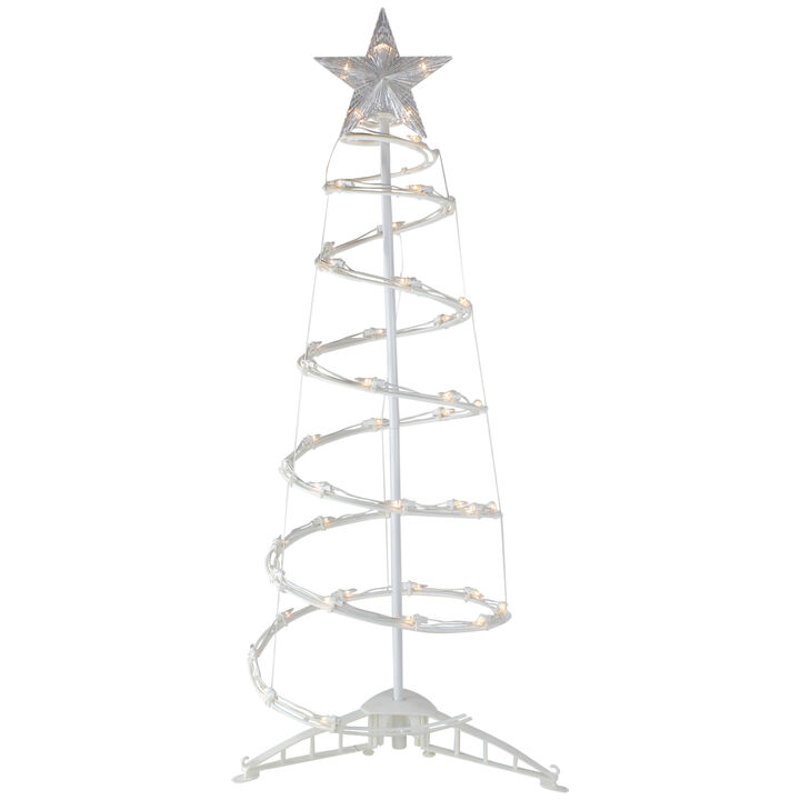 3ft Lighted Spiral Cone Tree Outdoor Christmas Decoration  Clear Lights