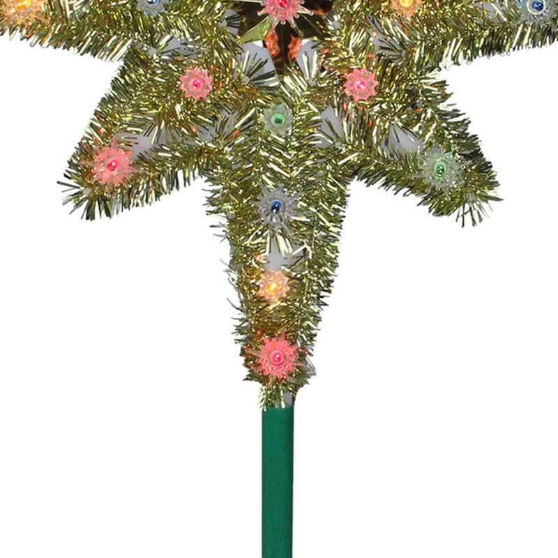 21" Lighted Gold Star of Bethlehem Christmas Tree Topper - Multicolor Lights image number 2
