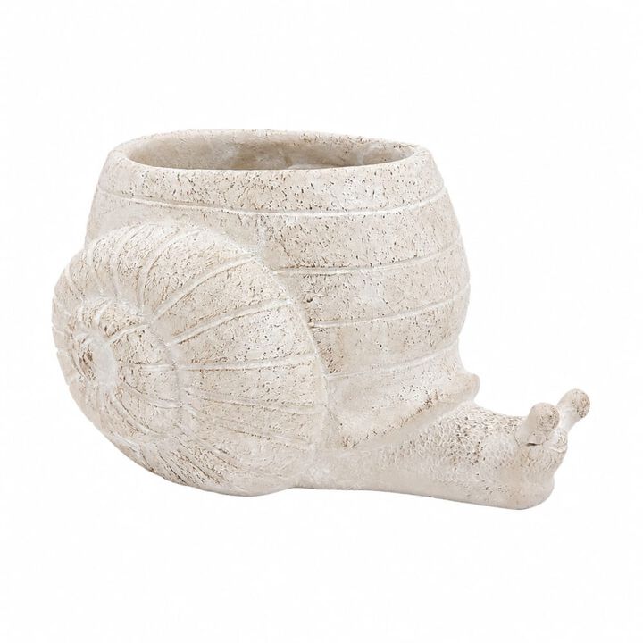 WOW PIONEER Sand and Cement Snail Decorative Planter for Succulents, Herbs, and Trailing Plants as Indoor Home Decor Accent