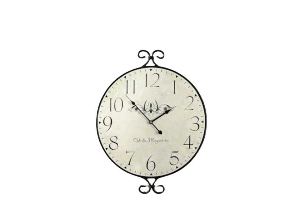 Farmhouse Wrought Iron Warm Gray Finish Wall Clock 24 Inch Silent