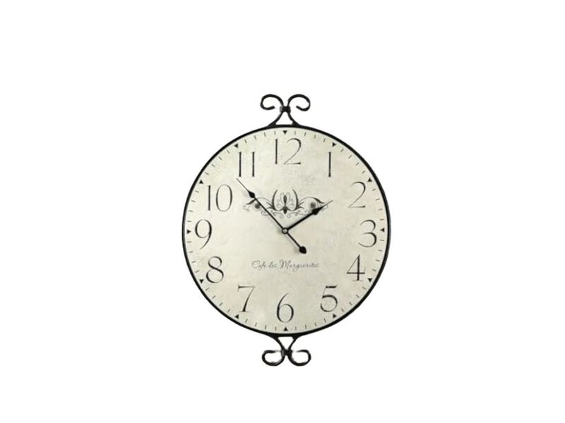 Farmhouse Wrought Iron Warm Gray Finish Wall Clock 24 Inch Silent image number 0