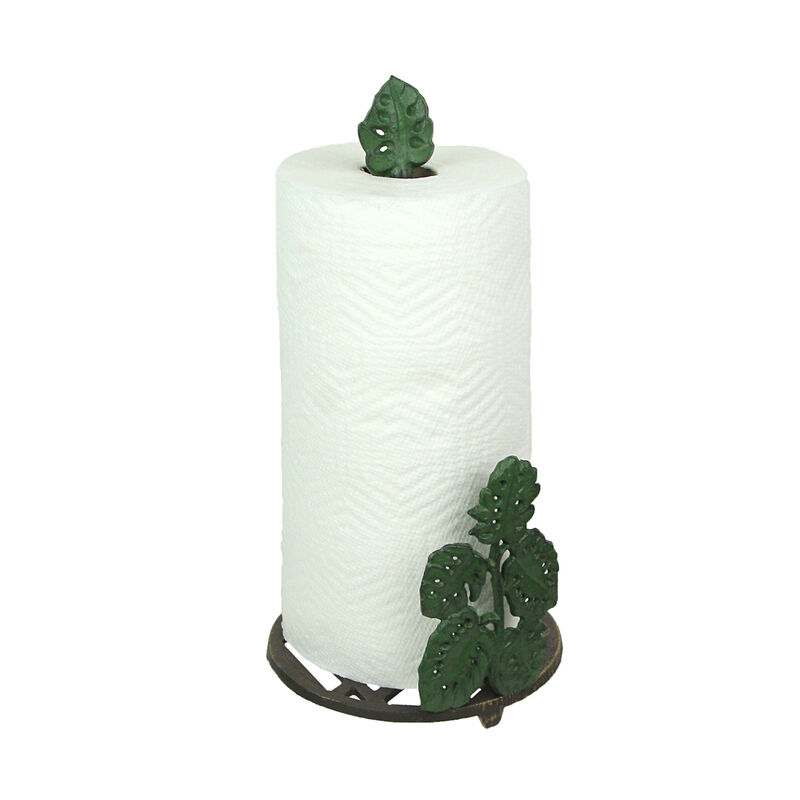 Cast Iron Monstera Leaf Paper Towel Holder Countertop Beach Themed Kitchen Decor image number 1