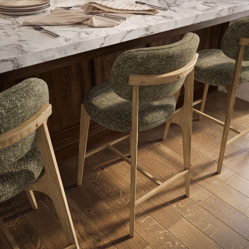 Carnation Green Performance Fabric Counter Stool image number 1