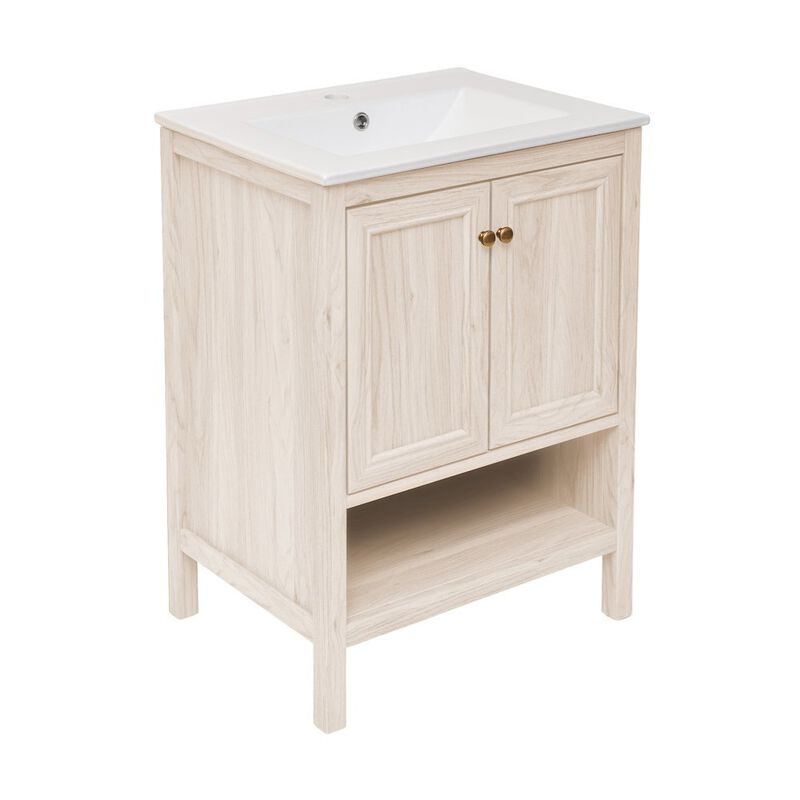 Chateau 24" Freestanding Bathroom Vanity in White Oak with Sink Top image number 5