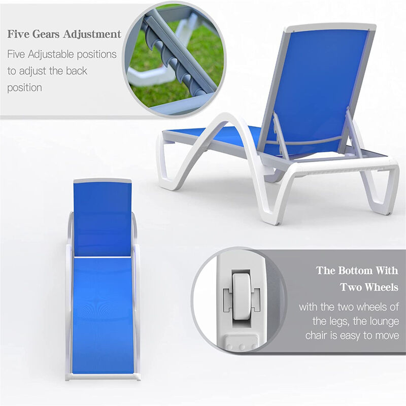 Streamdale Adjustable Aluminum Pool Lounge Set, Blue image number 7